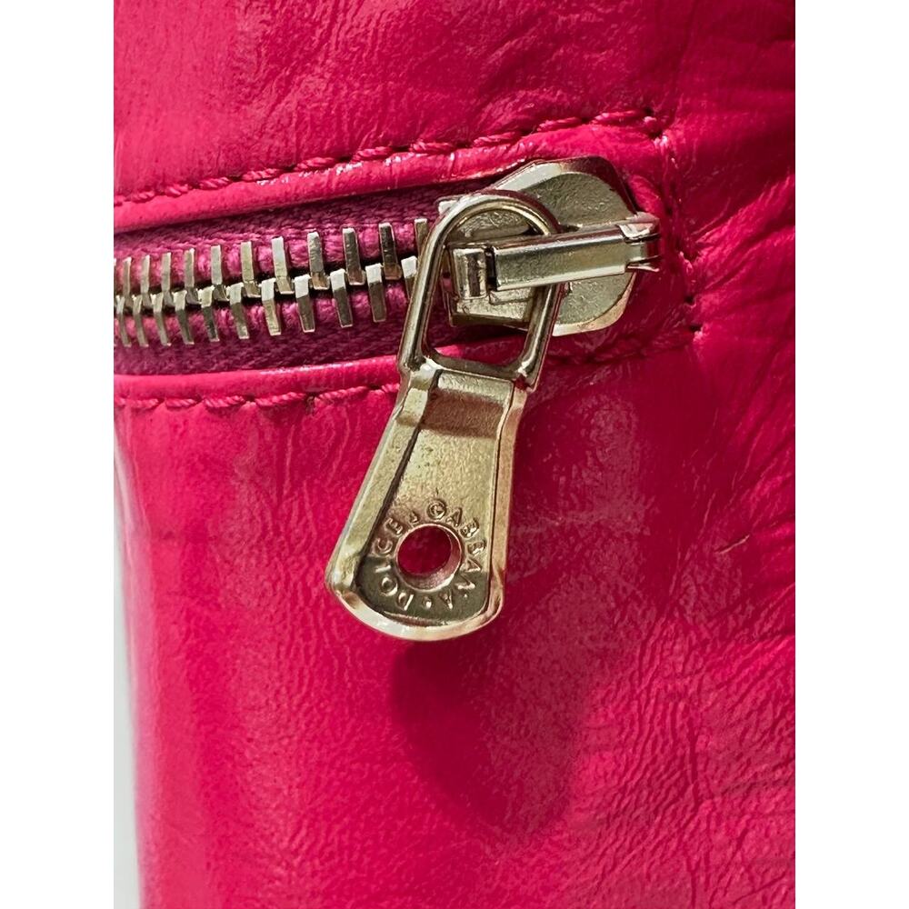 Dolce & Gabbana Fuchsia Cropped Leather Bomber Sz.40 - Picture 8 of 8